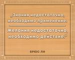 3D вид таблички ««Знания недостаточно, необходимо применение. Желания недостаточно, необходимо действие»» под заказ - фото.№1